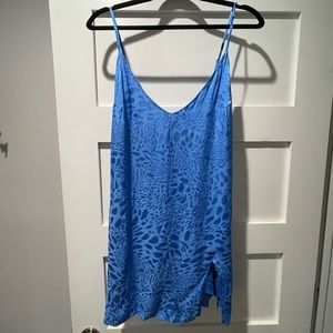 Blue Leopard Slip Dress
